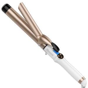 Hoson 1 1/4 Inch Curling Iron Dual Voltage, Ceramic Long Barrel 1.25 Inch Hair Curling Iron for Long Hair, LCD Display with 9 Heat Setting(225F-450F for All Hair Types, Glove Include)