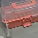 3-Layer Pink Fishing Tackle Box with Tackle Included, Fishing Tools Kit Inclu...