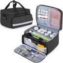 CURMIO Pill Bottle Organizer Storage, Medication Lock Box for Pill Organizer and Medical Supplies, Black (Patented Design)