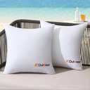 MIULEE Pack of 2 16"x16" Outdoor Waterproof Throw Pillow Inserts, Decorative Water-Resistant Pillow Cushion for Patio Garden