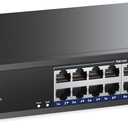 16 Port Gigabit PoE Switch,AUMOX PRO SG518P 18 Ethernet Unmanaged PoE with 2 Gigabit Uplink 250W,Plug and Play,Sturdy Metal Desktop, Wall Mount or Rackmount Network Switch, 802.3af/at Compliant