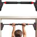 Sunny Health & Fitness Adjustable Doorway Pull Up Bar  Chin Up Bar for Home Gym Training (Dark Grey)