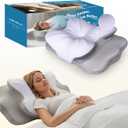 Talc-Free Cervical Memory Foam Pillow for Neck and Shoulder, Butterfly-Shaped Ergonomic Breathable Pillow for Side Back Stomach Sleepers with Pillowcase, Skin-Friendly Fabric