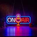 On Air Neon Sign for Wall Decor Recording Light Signs Beer Bar Home Bedroom Man Cave Neon Light with Dimmable Switch LED Artwork Dcor (Red+White)