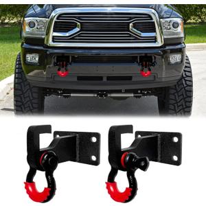Front Tow Hook Mount Bracket and D-Rings Compatible with 2010-2020 Ram 2500/3500/4500 D-Ring Shackle Bracket Tow Hook Bracket Replacement