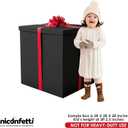 Extra Large Gift Box 28x28x28inGiant Black Gift Boxes with Lid for Large Gifts, Big Presents for Birthday Surprise, Gender Reveal, Valentine's Day, Chinese New Year and Other Celebrations, Not for Heavy-Duty Storage Use