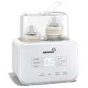 Baby Bottle Warmer, Grownsy 8-in-1 Fast Milk Warmer with Timer Breastmilk or Formula, Fits 2 Bottles, Accurate Temperature Control, with Defrost, Sterili-zing, Keep, Heat Baby Food Jars Function (White)