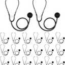 20 Pcs Kids Stethoscope Toy Real Working Plastic Stethoscope for Kids Role Play Girls Boys Doctor Nurse Accessories Costume School Career Day Cosplay(Black)
