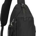 SKYSPER Sling Bag RFID Cross Body Bag Recycled Crossbody Backpack Travel Daypack (Black)