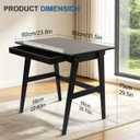 Nnewvante 31.5" Small Computer Desk with Drawer, Black