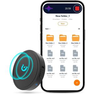 128G (1600 Hour) Magnetic Voice Activated Recorder - Nanezan Recording Device MP3 Records with 70 Hours Battery Time, USB-C Audio Recorder for Work, Lectures, Meetings, Interviews