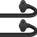 2 Pack Wrap Around Curtain Rod 18 to 45 Inch(1.5-3.75 Feet), 5/8'' Adjustable Heavy Duty Blackout Drapery Rod, Curved Ceiling Mount Room Darkening Curtain Rod for Windows, Black