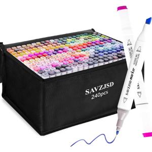 240 Colors Alcohol Markers, 240 Colors Dual Tips Markers for Artists and Adults in Coloring or Painting(Fine & Broad)