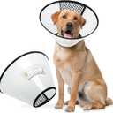 Dog Cone Collar for Surgery Recovery, Adjustable Soft Elizabethan Collar, Anti-Lick Protective Neck E-Collar for Dogs M
