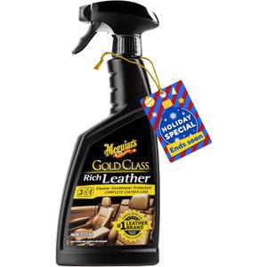 Meguiar's Gold Class Rich Leather Cleaner and Conditioner 3-in-1 Spray, Non-Greasy Car Leather Cleaner and Conditioner Treatment with Advanced UV Protection, 15.2 Oz Spray Bottle