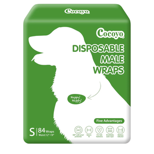 COCOYO Disposable Male Dog Wraps, Small Size, 84 Count, Super Absorbent, Breathable, Wetness Indicator