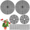 Newtay 4 Pcs Plant Pot Grid Soil Protector Covers Cuttable Flower Protector 1 from Animals 20.5" 11.8" Cat Digging Stopper Plant Pot Cover with Stakes for Indoor Outdoor Gardening(Black)