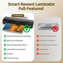 Crenova Laminator Machine 13 inch, Laminator with Touch Screen, 60s Quick Warm Up Auto Off, Hot and Cold Laminator with ABS Jam Free, Laminator for Home Office School, Black