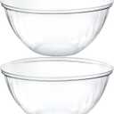 PLASTICPRO Disposable 150 Ounce Round Crystal Clear Plastic Serving Bowls for Snack or Chip ,Candy Dish, Party Salad Container Pack of 2