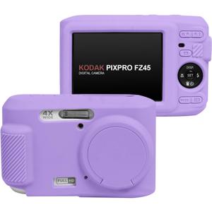 Easy Hood Case for Kodak PIXPRO FZ45, Soft Silicone Camera Case with Removable Lens Cover, Lightweight Protective Cover Sleeve, Custom Fit FZ45 Camera (Purple)