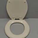 Mayfair Cassel Slow Close Toilet Seat, Easy Clean, Non Slip Premium Wood Seat, Easy Install, Made in USA, Round, Bone