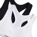 Hanes Girls' Cotton Racerback Sports Bra 2-Pack, Black/White, Medium