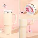 2 x 10 Pcs Stanley Cup Accessories Set, 4 Pcs Stanley Straw Covers10mm+3 Pcs Name Plate Lids for 30 oz +3 Pcs Charms for Handle Tumbler Decorations gifts for girls and daughter