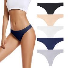VOENXE Seamless Underwear for Women,No Show Ladies Panties Hipster,Breathable Invisible Womens Briefs,Stretch Undies,5 Pack
 XL
