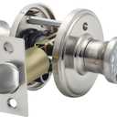 Cielsa Dawn Glass Door Knobs Interior with Lock, Satin Nickel Door Handles, Crystal Door Knobs with Lock(Satin Nickel, Privacy)