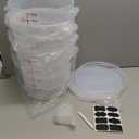 Round Food Storage Container with Lid18 Qt Translucent Commercial 4 Pack of  NSF Listed, BPA-Free, Polypropylene, Non-Stick Scale, with Labels & Measuring Cups