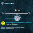 SharkBite Max 1/2 Inch x 3/4 Inch FIP x 24 In. Braided Flexible Water Heater Connector, Push-to-Connect Brass Plumbing Fitting, Stainless Steel, UR3068FX24