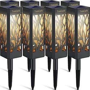 TomCare Solar Lights Outdoor Upgraded Bright Solar Pathway Lights Bigger Size Decorative Solar Waterproof Solar Powered Led Landscape Garden Lighting for Path Yard Walkway, 8 Pack