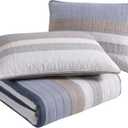 Nautica- King Quilt Set, Cotton Reversible Bedding Set, All Season Designer Home Dcor (Ridgeport Beige, King)