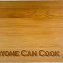 Anyone Can Cook" Funny Ratatouille Engraved Bamboo Cutting Board - wooden kitchen board accessory for food (9.75" by 6.75")