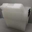 IRIS USA 54 Qt Stackable Plastic Storage Bins with Lids, 6 Pack - BPA-Free, Made in USA - See-Through Organizing Solution, Latches, Durable Nestable Containers, Secure Pull Handle - Clear