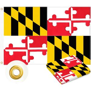 Maryland Flag 3x5 FT Outdoor, MD Flag Embroidered Cross Heavy Duty Outside