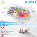 Lysam Bath Toy Storage 2 Packs, Large Bath Toy Holder with 3 Compartment, Quick Dry Bathtub Toy Organizer, Bath Tub Toy Net, Shower Toy Basket & Bin, Bathroom Accessories for Baby,Toddler,KidsClear
