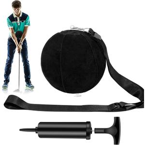 2 x Golf Training Ball Smart Ball Golf Training Aid Inflatable Swing Training Ball with Inflator Pump and Adjustable Lanyard,Assist Golf Swing Trainer Golf Swing Assistant for Beginner