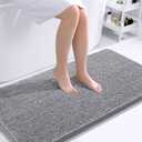 OLANLY Bathroom Rugs 44x24, Extra Soft Absorbent Chenille Bath Rugs, Rubber Backing Quick Dry, Machine Washable Bath Mats for Bathroom Floor, Tub and Shower, Home Decor Accessories, Grey (44" x 24")