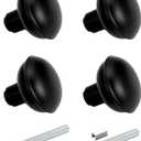 2 Pack Vintage Black Door Knob Set with Spindle, Old Style Door Knobs Replacement Set for Interior Doors, Matte Black