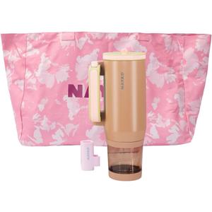 NAYAD Insulated Tumbler with Foldable Handle & Detachable Snack Box - 23oz Stainless Steel Travel Mug with Straw Lid,Leak-Proof Design for Travel,Gym,Gift for and women Daily UseLight brown