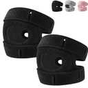 Relieflex Knee Brace,With Gel Padding,2PCS Knee Brace for Women Men ,Pain Relief Adjustable Patellar Tendon Support Sleeves Brace Knee Joint Strap for Hiking,Tennis,Arthritis,Running,Football,Injury Recover(Black,L)