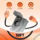 AAIN 30 AMP Generator Cord 50FT & Power Inlet Box, NEMA L14-30, ETL Listed | Pre-Drilled Weatherproof Inlet Box, 100% Copper Conductors, Flame-Retardant PVC Jacket, 125/250V, 7500W Max Storm Outdoor Use