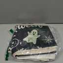 Halloween Pillow Covers 18x18 inch Set of 4, Linen Outdoor Farmhouse Cute Ghost Vintage Cat Skull Spooky Trick or Treat Party Supplies Black and White Decorations for Sofa Couch