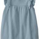 Little Planet by Carter's Baby-Girls Dress Made with Organic Cotton (Newborn, Blue Grey)