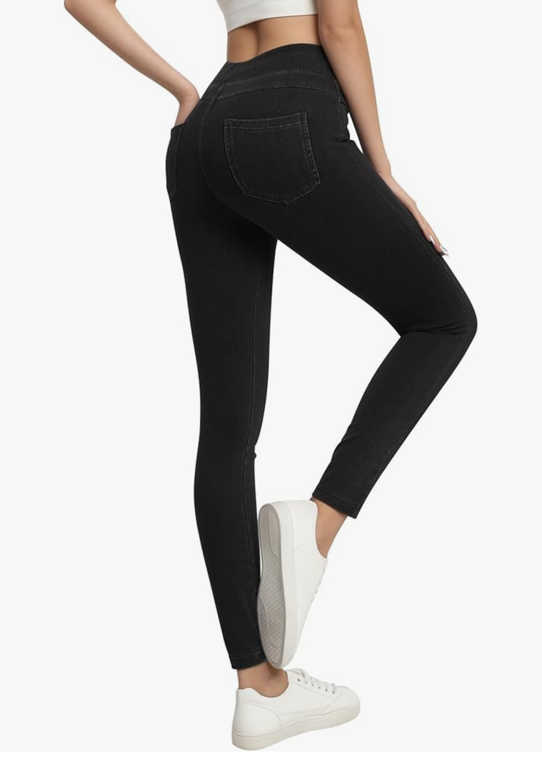 Heathyoga Jeggings for Women Tummy Control Stretch Jeans High Waisted Skinny Jeans Pull On Butt Lifting with Pockets, Size L
