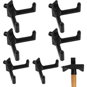 6pcs Tool Hooks for Shed Compatible with Suncast Shed, Premium Plastic Shed Wall Hanger Organization and Storage Accessories for Garage Hanging Knives Scissors Power Tools(Black)