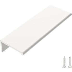 goldenwarm 5 Pack White Finger Edge Pulls Drawer Finger Pulls Kitchen Hardware Handles Bedroom Dresser Drawers, 3in Hole Centers