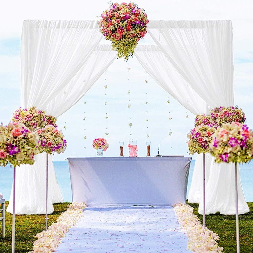 DUOBAO Chiffon Backdrop Curtain 5FTx8FT White Fabric Drapes Sheer Voile Curtains 2 Panels 29"x96" White Photography Backdrops for Parties Christmas Wedding Decorations