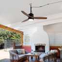 42 Gazebo Fans Outdoor Hanging for Pergola Patios Waterproof with Remote Control, DC Motor w 6-Speeds, Walnut